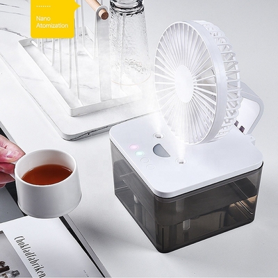 Night Light+UV lamp+Adjusted Fan+ Desktop Mini Portable Cooler Humidifier Dual Output Air Conditioner Humidifier Fan USB Air Cooling Fan Convenient Treatment Humidifier